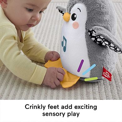 Fisher-Price Plush Tummy Time Toy, Flap & Wobble Penguin and Newborn Musical Toy Set