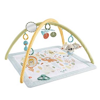 Fisher-Price Simply Senses Newborn Gym Baby Activity Mat with 6 Sensory Toys