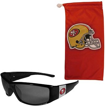 NFL San Francisco 49ers Chrome Wrap Sunglasses & Microfiber Bag