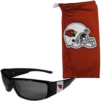 NFL Arizona Cardinals Chrome Wrap Sunglasses & Microfiber Bag