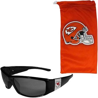 NFL Kansas City Chiefs Chrome Wrap Sunglasses & Microfiber Bag