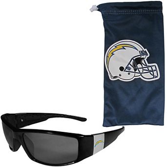 NFL Los Angeles Chargers Chrome Wrap Sunglasses & Microfiber Bag