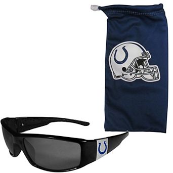 NFL Indianapolis Colts Chrome Wrap Sunglasses & Microfiber Bag