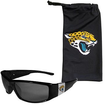 NFL Jacksonville Jaguars Chrome Wrap Sunglasses & Microfiber Bag