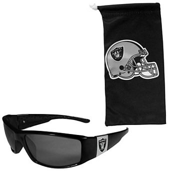 NFL Las Vegas Raiders Chrome Wrap Sunglasses & Microfiber Bag