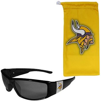 NFL Minnesota Vikings Chrome Wrap Sunglasses & Microfiber Bag