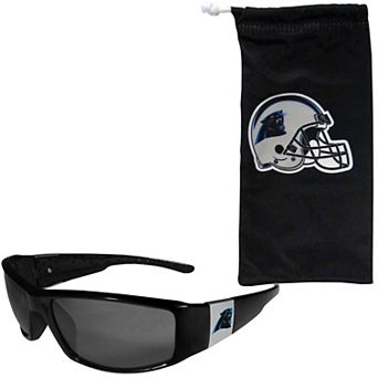 NFL Carolina Panthers Chrome Wrap Sunglasses & Microfiber Bag