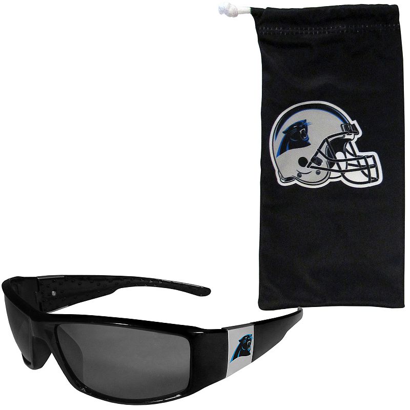 NFL Carolina Panthers Chrome Wrap Sunglasses & Microfiber Bag, Team