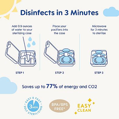 MAM Comfort Baby Pacifier and Lightweight Silicone Sterilizer Case, 3-12 Months 2-Pack