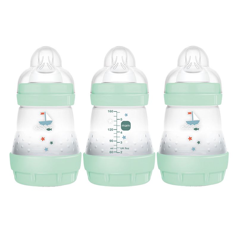 MAM Easy Start Anti-Colic Baby Bottle - Mint - 5oz/3pk