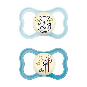 MAM Air Night Sensitive Skin Pacifier and Sterilizing Case, 6-16 Months 2-Pack