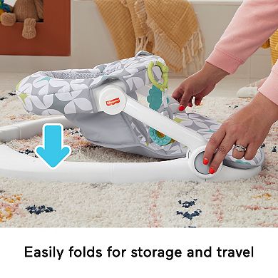 Fisher-Price Sit-Me-Up Floor Seat Portable Baby Chair with 2 Toys, Starlight Bursts