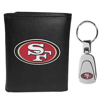NFL San Francisco 49ers Tri-Fold Wallet & Steel Key Chain Set