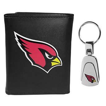 NFL Arizona Cardinals Tri-Fold Wallet & Steel Key Chain Set