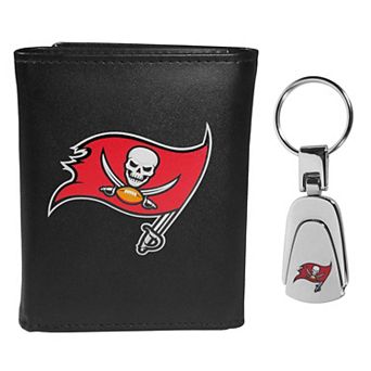 NFL Tampa Bay Buccaneers Tri-Fold Wallet & Steel Key Chain Set