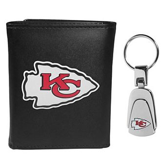 NFL Kansas City Chiefs Tri-Fold Wallet & Steel Key Chain Set