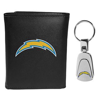 NFL Los Angeles Chargers Tri-Fold Wallet & Steel Key Chain Set