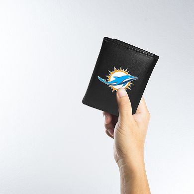 NFL Miami Dolphins Tri-Fold Wallet & Steel Key Chain Set