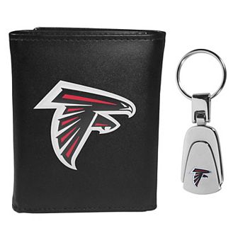 NFL Atlanta Falcons Tri-Fold Wallet & Steel Key Chain Set