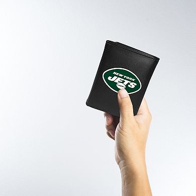 NFL New York Jets Tri-Fold Wallet & Steel Key Chain Set