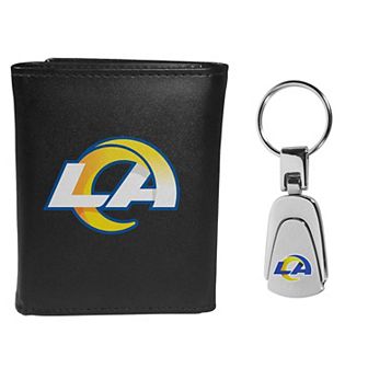 NFL Los Angeles Rams Tri-Fold Wallet & Steel Key Chain Set