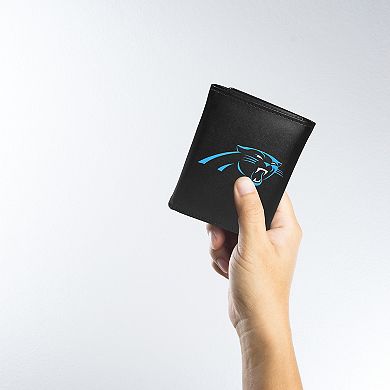 NFL Carolina Panthers Tri-Fold Wallet & Steel Key Chain Set