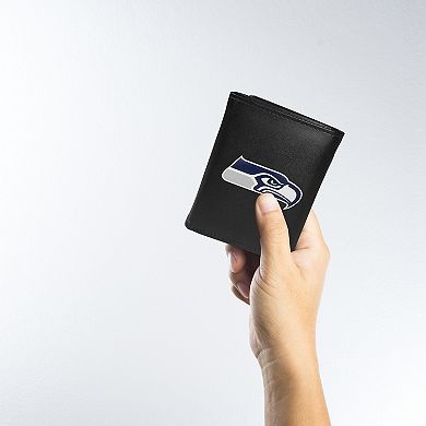 NFL Seattle Seahawks Tri-Fold Wallet & Steel Key Chain Set