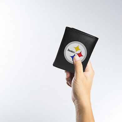 NFL Pittsburgh Steelers Tri-Fold Wallet & Steel Key Chain Set