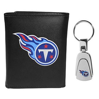 NFL Tennessee Titans Tri-Fold Wallet & Steel Key Chain Set