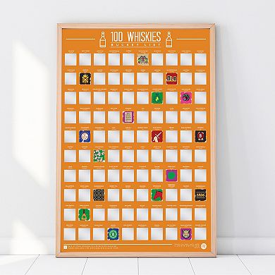 Gift Republic 100 Whiskey Scratch Off Poster
