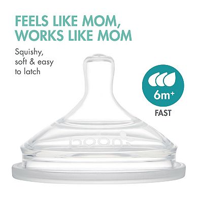 Boon Nursh 3-Pack Silicone Fast Baby Bottle Nipples