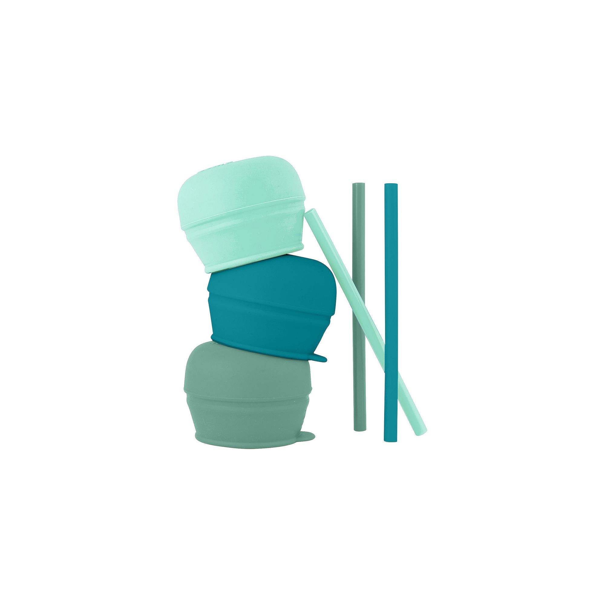 Boon Snug Universal Silicone Straw Lids, Green