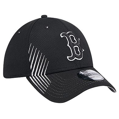 Men's New Era Black Boston Red Sox Active Dash Mark 39THIRTY Flex Hat