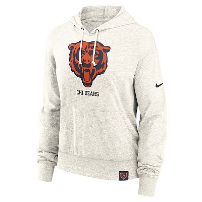 Women's Nike Cream Chicago Bears Gym Vintage Logo Pullover Hoodie