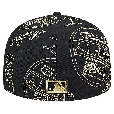 Men's New Era Black Montreal Expos 59FIFTY Day Allover Fitted Hat