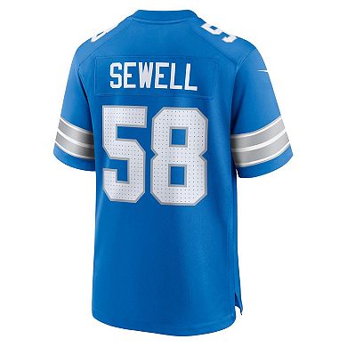 Men's Nike Penei Sewell Blue Detroit Lions Game Jersey