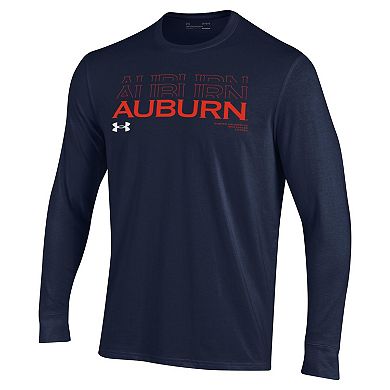 Men's Under Armour Navy Auburn Tigers Sideline Long Sleeve T-Shirt