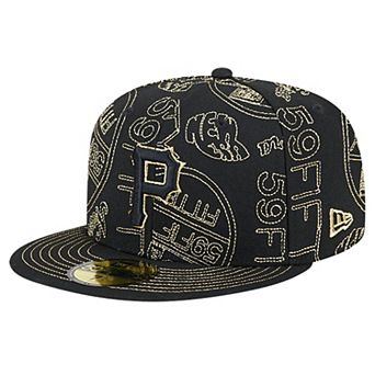 Men's New Era Black Pittsburgh Pirates 59FIFTY Day Allover Fitted Hat