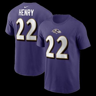 Men's Nike Derrick Henry Purple Baltimore Ravens Player Name & Number T-Shirt
