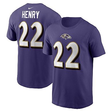 Men's Nike Derrick Henry Purple Baltimore Ravens Player Name & Number T-Shirt