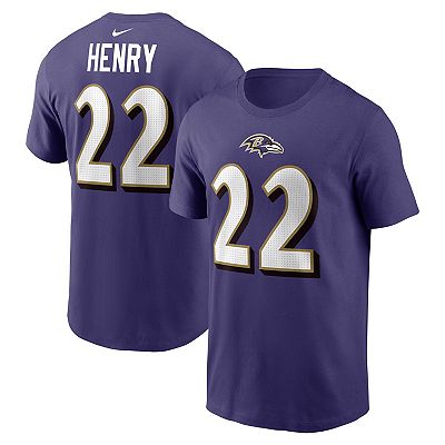 Men s Nike Derrick Henry Purple Baltimore Ravens Player Name Number T Shirt