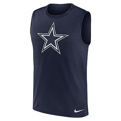 Men's Nike Navy Dallas Cowboys Blitz Legend Dri-FIT Muscle Tank Top