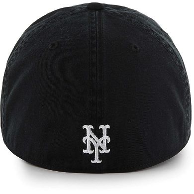 Men's '47 Black New York Mets Crosstown Classic Franchise Fitted Hat