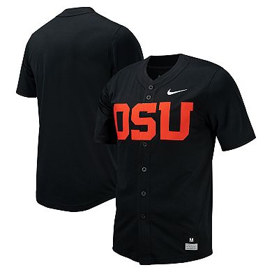 Men's Nike Black Oregon State Beavers Replica Full-Button Baseball Jersey