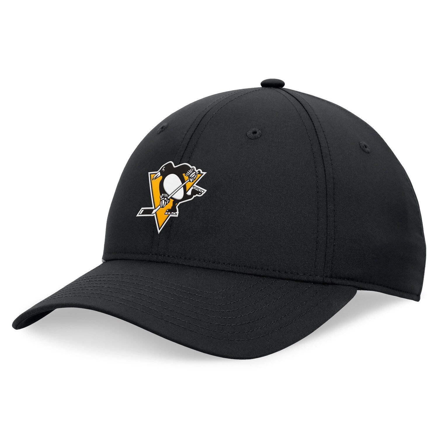 Casquette réglable noire avec logo de l'équipe des Penguins