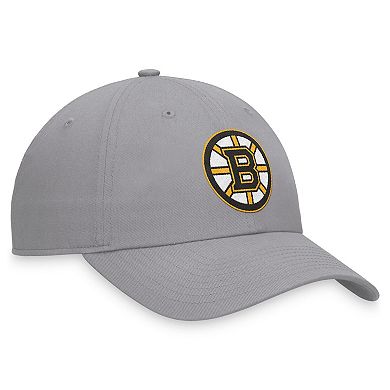 Men's Fanatics Gray Boston Bruins Extra Time Adjustable Hat