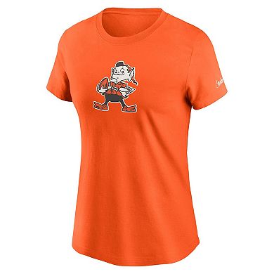 Women's Nike Orange Cleveland Browns Primary Logo T-Shirt