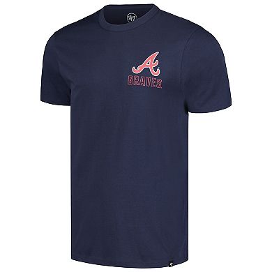 Men's '47 Navy Atlanta Braves Hang Back Franklin T-Shirt