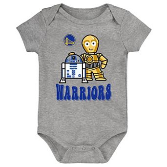 Newborn & Infant Heather Gray Golden State Warriors Star Wars R2-D2 & C-3PO Best Buds Bodysuit