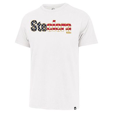 Men's '47 White Pittsburgh Steelers Flag Script Franklin T-Shirt